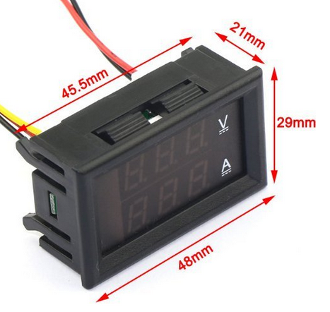 วัดDC volt0-100 วัดกระแส-50A ในตัวเดียวกันสีแดงรวมRshuntแล้ว